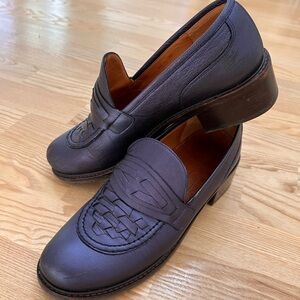 Chie Mihara Loafers in Metallic Blue EUC